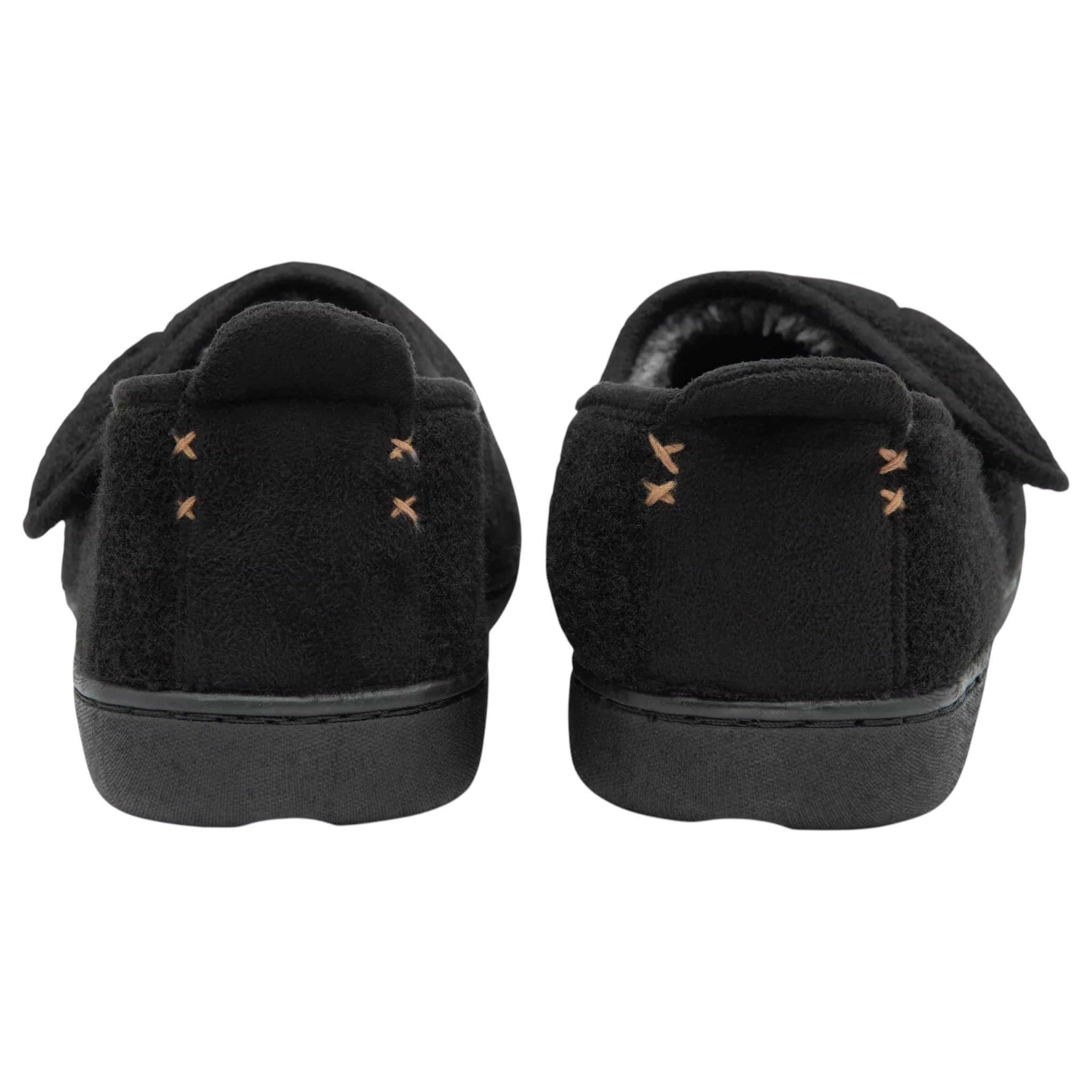 Dunlop men’s orthopaedic slippers with touch fastening and memory foam insole in black